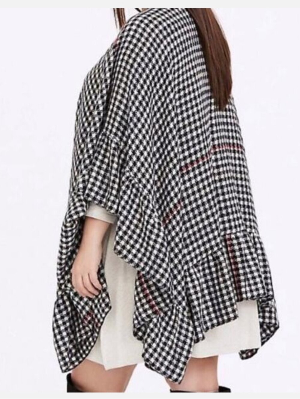NWT Torrid Gingham Ruffle Ruana Cape - One Size Fits Most - Picture 2 of 9